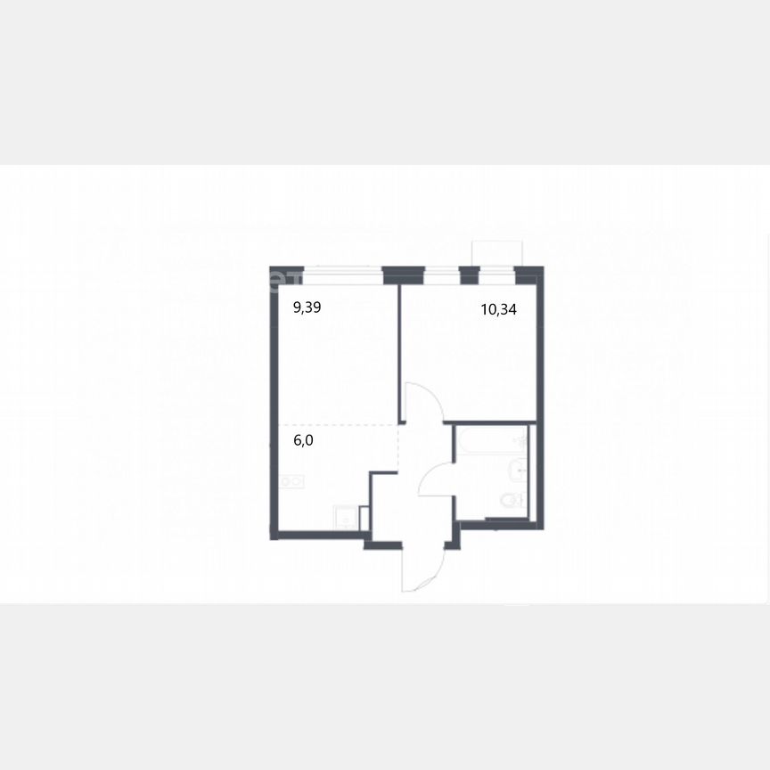 2-к. квартира, 34,1 м², 8/9 эт.