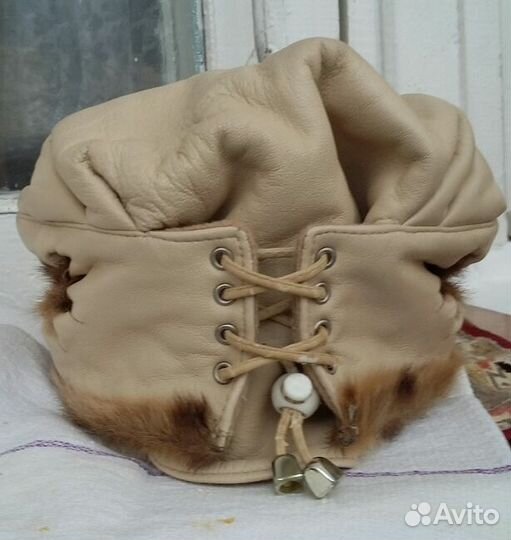 Шапка кожаная,новая