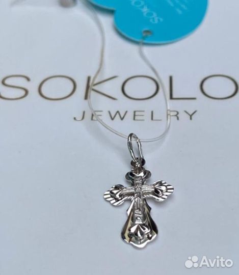 Золотой крестик новый золото 585