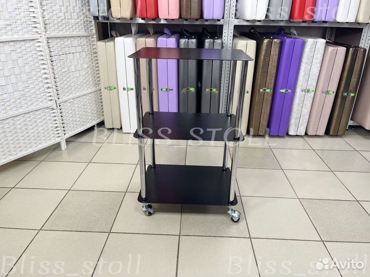 Этажерка на колесиках, стальная
