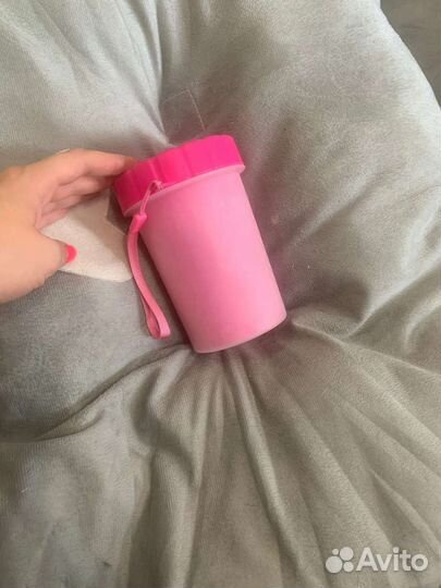 Лапомойка для собак крупных пород 15 см, розовая