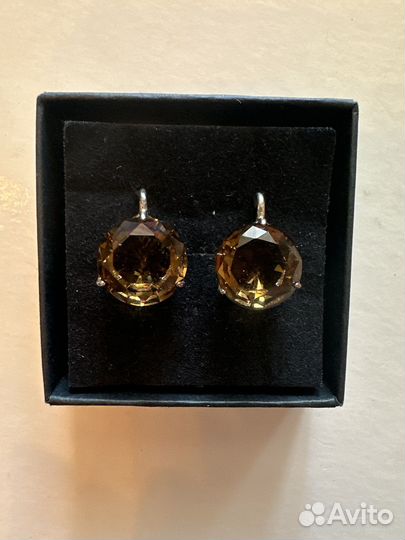 Серебряные серьги с крупными камнями