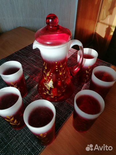 Кувшин и 6 стаканов, набор