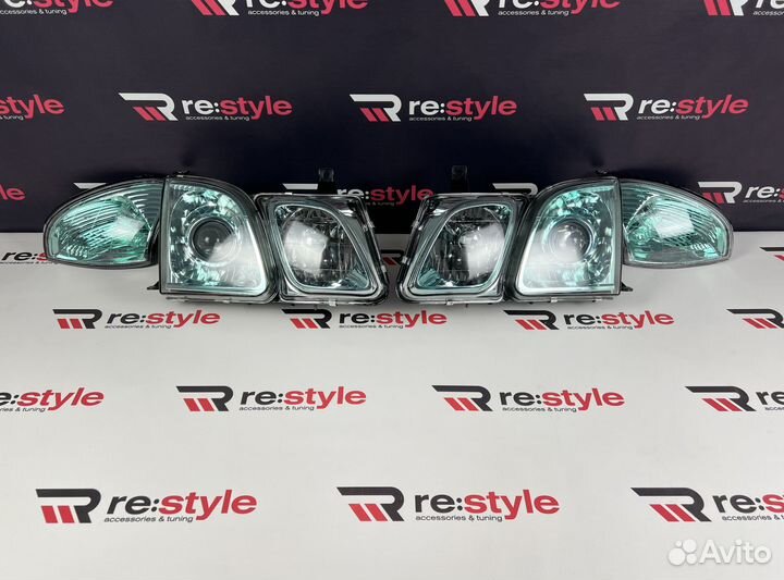 Фары Lexus LX470 Галоген Зеленые