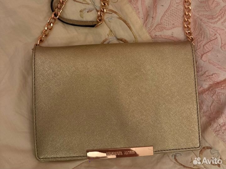 Сумка золотая Michael Kors кросс-боди оригинал