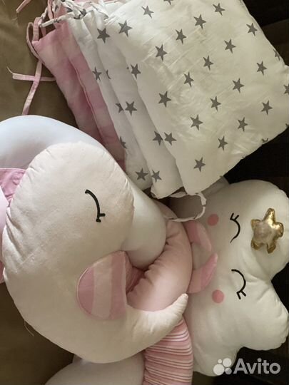 Комплект в кроватку для ребенка, бортики, балдахин