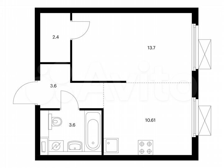 1-к. квартира, 33,9 м², 18/38 эт.