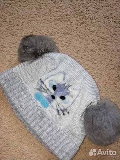 Шапочка для девочки, по окр. 50см