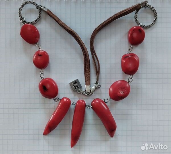 Коралловое колье винтаж