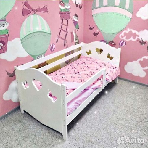 Кроватка детская с бортиком сингл из массива