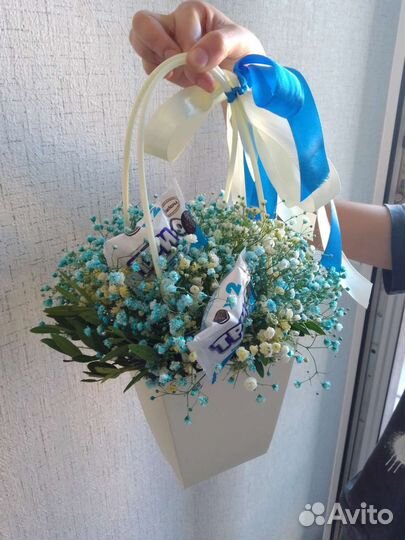 Букет цветов композиция из гипсофилы