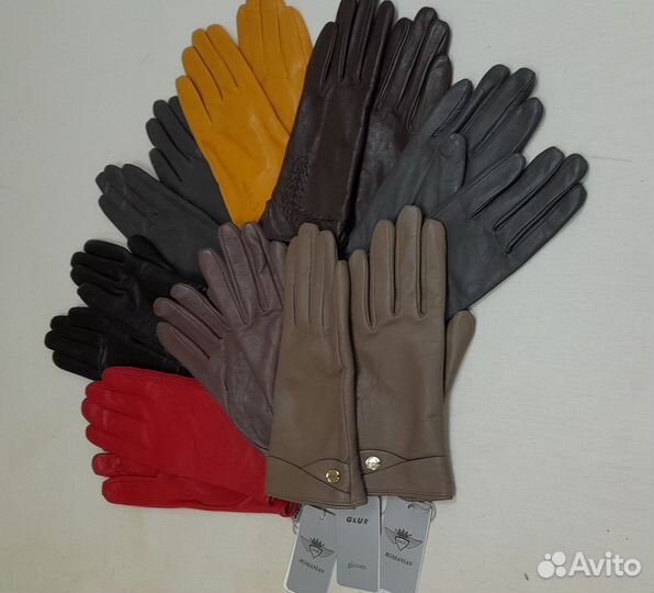 Перчатки женские кожаные новые