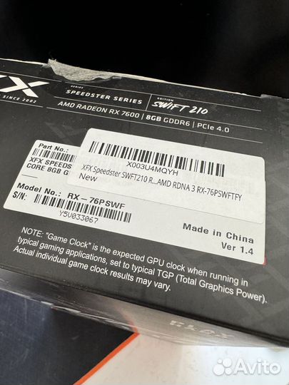 Видеокарта XFX Radeon RX 7600 8gb gddr6 swift210