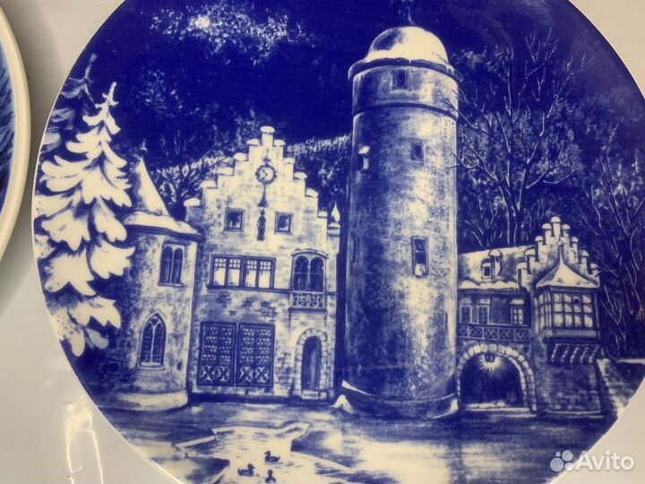 Настенные немецкие Тарелки Зима. Винтаж. Фарфор