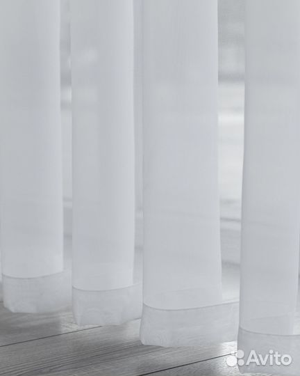 Тюль Вуаль белый готовый на окна пошив