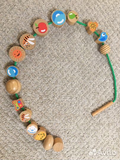 Игрушки для малышей, бусы деревянные