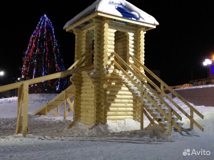 Оцилиндрованные срубы