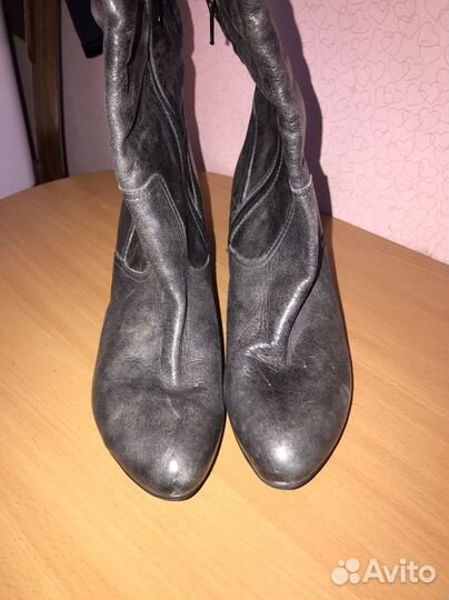 Кожаные y2k сапоги Италия ботфорты