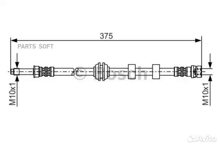 Bosch 1 987 476 626 Шланг тормозной передний L420