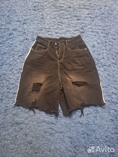 Джинсовый шорты balenciaga x adidas