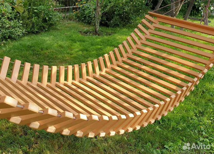 Шезлонг гамак деревянный
