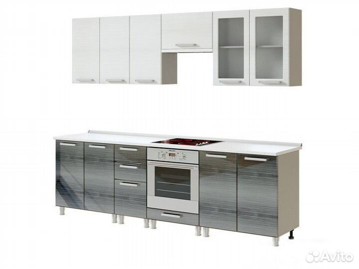 Кухня Титан шкаф 8В1 фасад титан Бланш 8В1 М 28