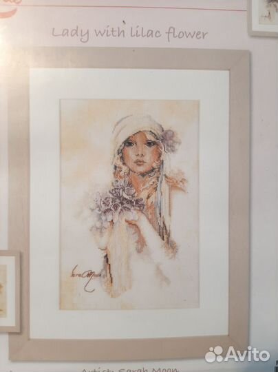 Lanarte Lady with lilac flower Вышивка