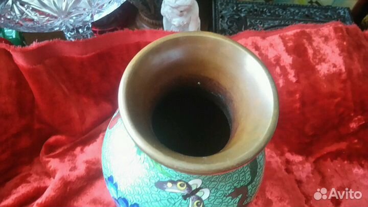 Ваза, Китай, перегородчатая эмаль, клуазоне, винта