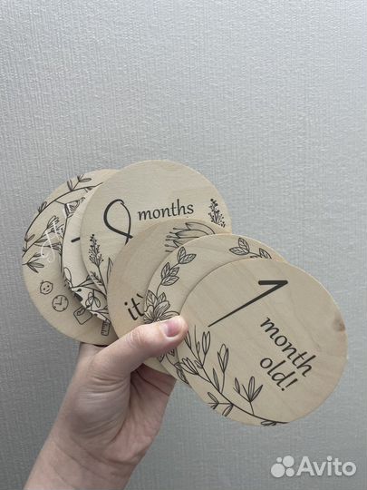Деревянные карточки для фото малыша