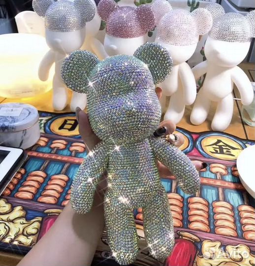 Медведь - мишка алмазная мозаика 5D - 21см