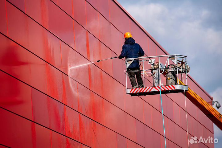 Мойка (мытье) фасадов, окон и витрин