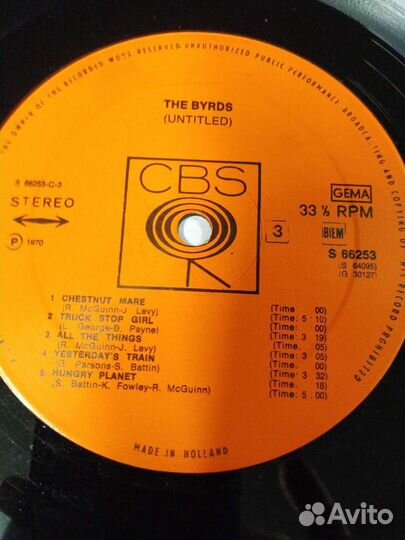 The Byrds (Untitled) LP 1970 винил фирменный
