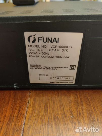 Видеомагнитофон funai VCR-6600US