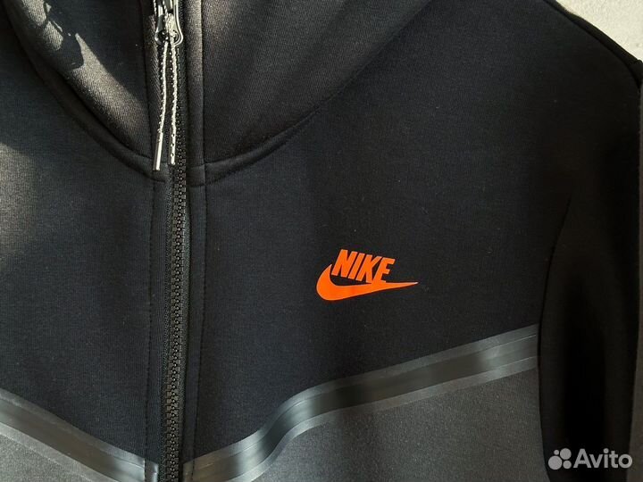 Jacket Nike Tech Fleece Dark Grey Orange