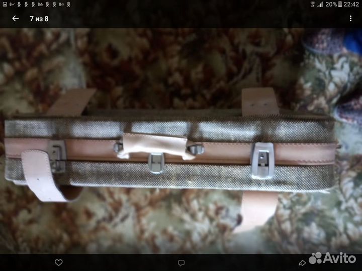 Чемодан текстиль-кожа