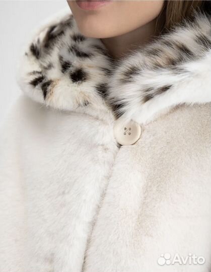 Шуба с капюшоном под рысь