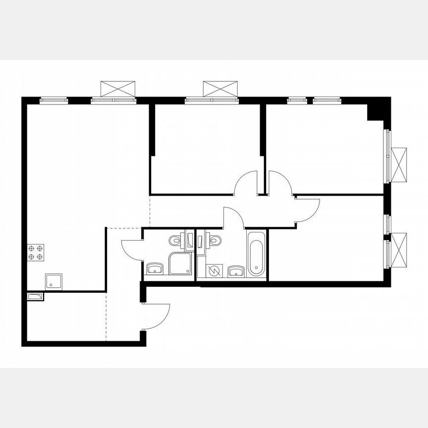 3-к. квартира, 73,4 м², 2/33 эт.