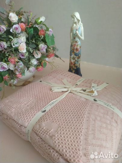 Плед Покрывало Одеяло Подарок Хлопок