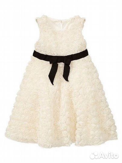 Платье для девочки молочное Gap розы