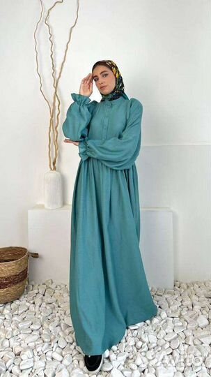 Платье с платком из муслина