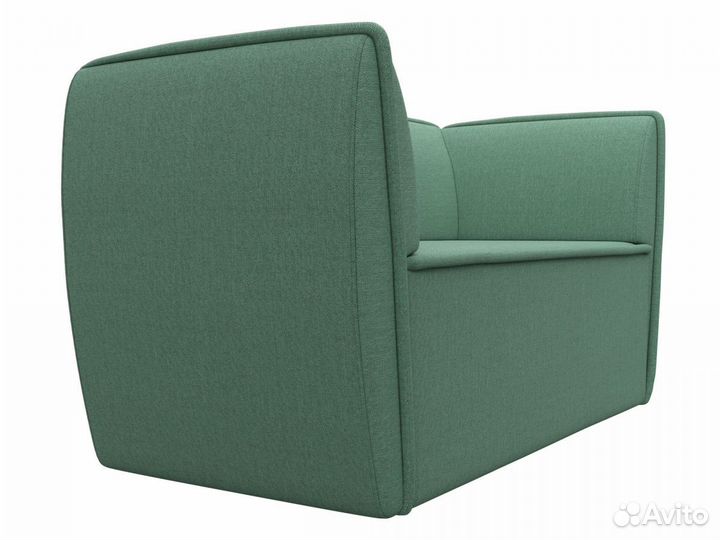 Диван кухонный прямой Бергамо 2-х местный, рогожка, амур зеленый