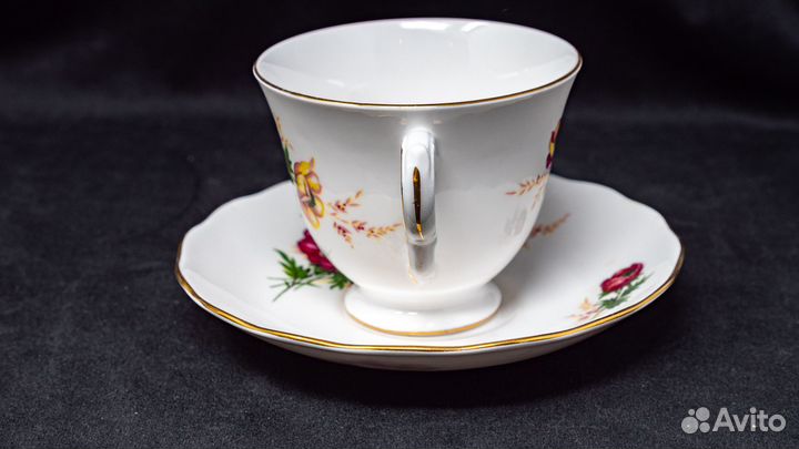 Чайная пара Квин Энн, винтаж, Англия