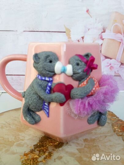 Кружка влюблённые мишки Тедди