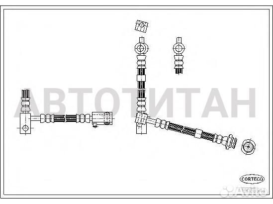 19033543 шланг тормозной передний правый L 610 Nissan Micra (K12 ) 1.0-1.6 03 corteco
