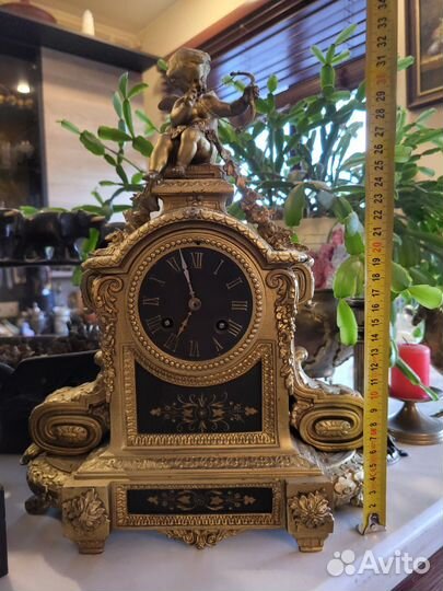 Часы настольные, бронза 19 век Франция