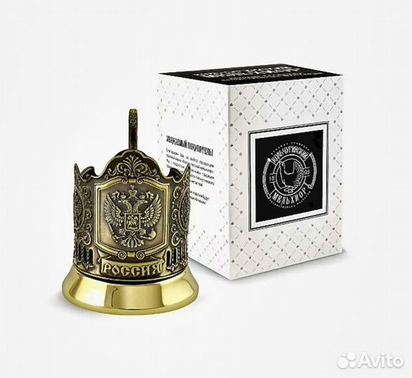 Подстаканник кольчугино с хрустальным стаканом