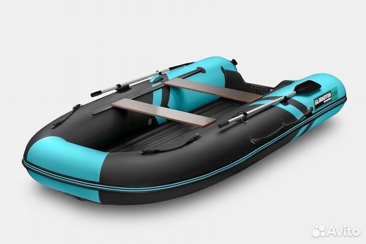 Лодка пвх Нднд Gladiator E350S Черно-бирюзовый