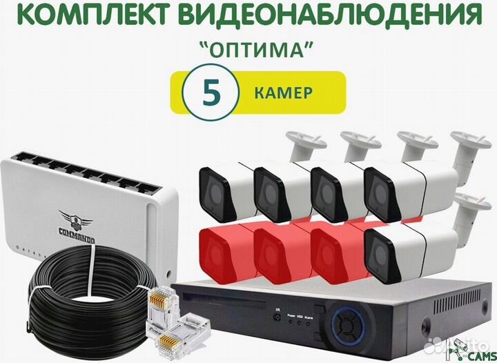 Комплект видеонаблюдения Оптима 5 камер