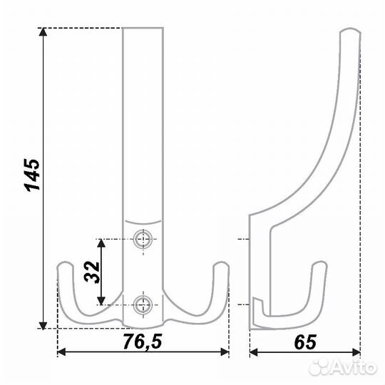 Крючок трехрожковый хром K305CP.6 Боярд