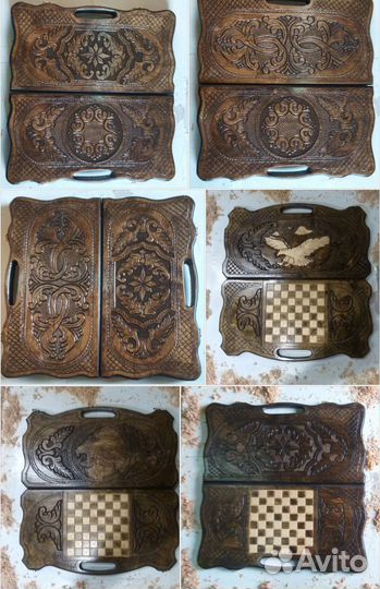 Нарды шахматы ручной работы большые